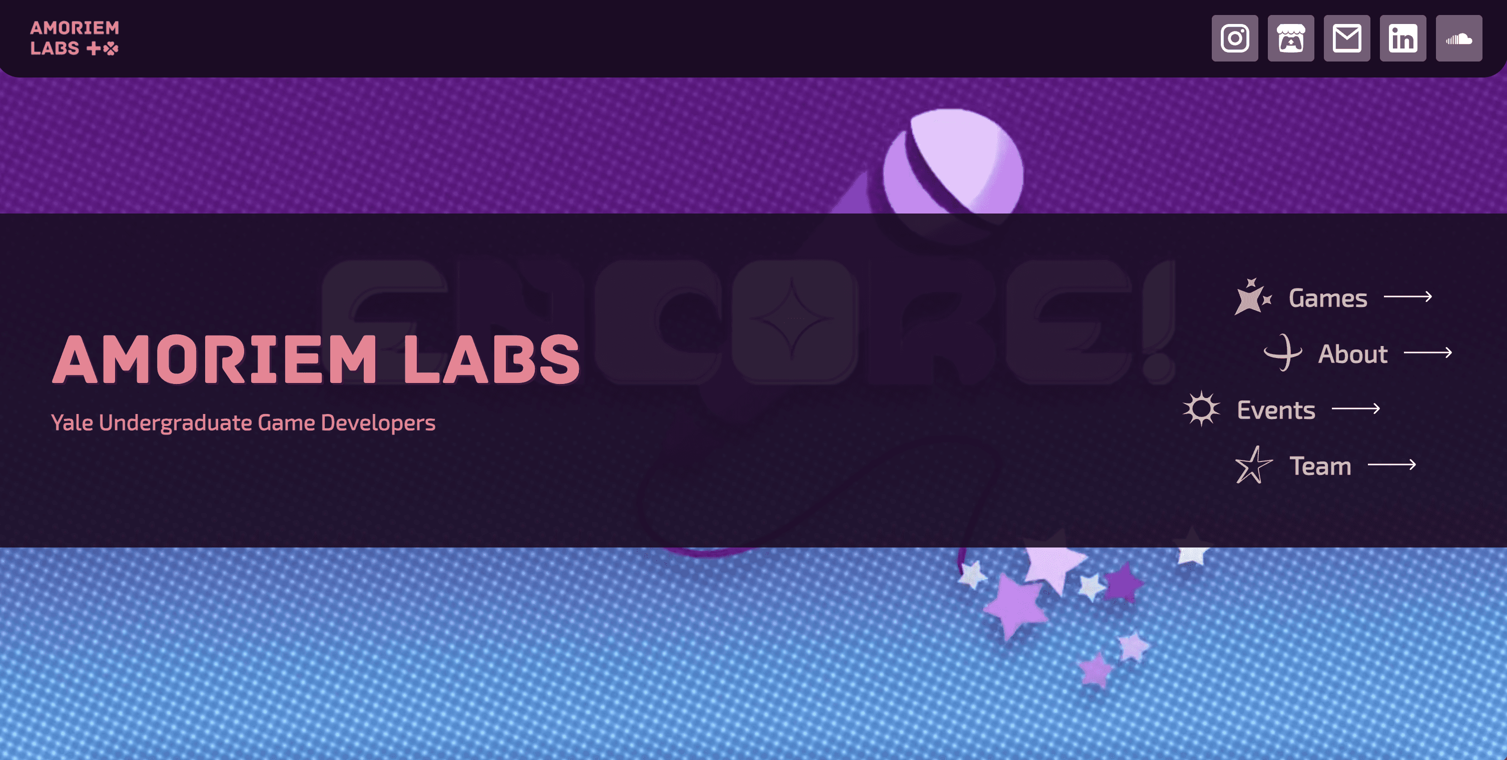 Amoriem Labs website header